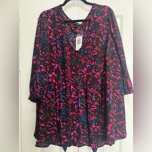 NWT Torrid Tie Front Chiffon Blouse